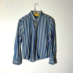 Robert Graham Blue Striped Dress Shirt